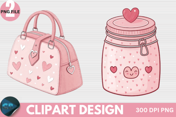 Download Retro Pink Valentine Clipart PNG - Valentine Collection