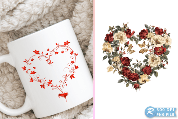 Download Valentine Floral Heart Illustration PNG - Valentine Collection
