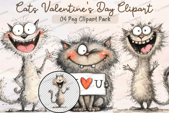Download Cats Valentine's Day Clipart PNG, Cute - Valentine Collection