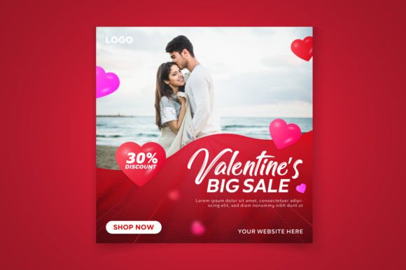 Download Valentine's Day Sale Discount Banner - Valentine Collection