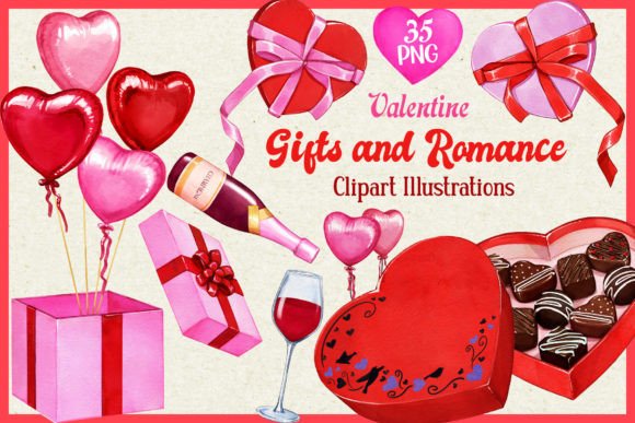 Download Valentine Gifts and Romance Cliparts - Valentine Collection