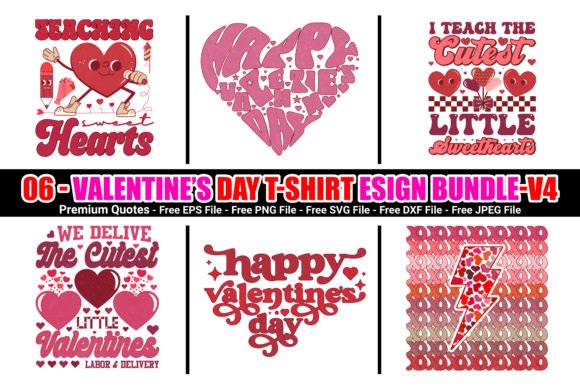 Download Retro Valentine's T-shirt Design Bundle - Valentine Collection