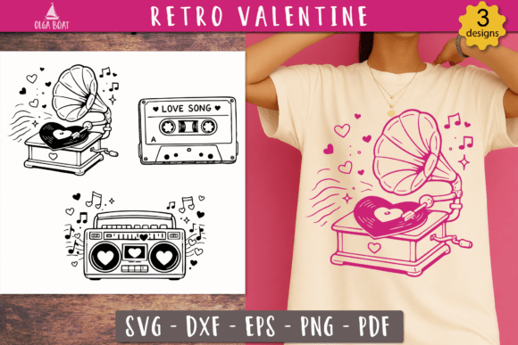 Download Retro Love Music SVG Valentine Design - Valentine Collection