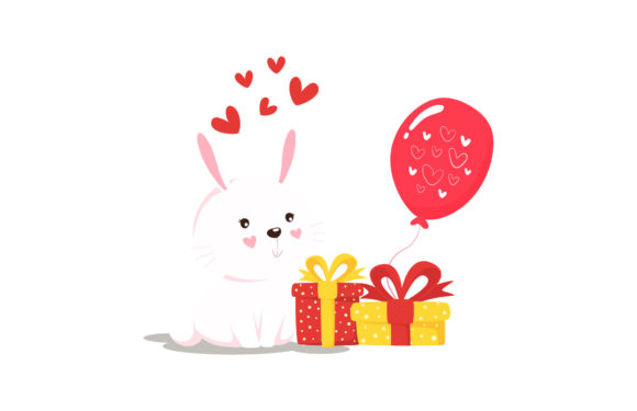 Download Valentine Gift Box Rabbit Illustration - Valentine Collection