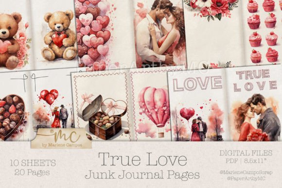 Download Valentines Junk Journal Pages - Valentine Collection