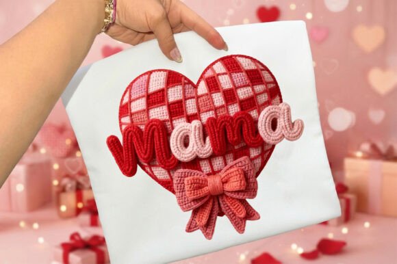 Download Mama Faux Yarn Crochet Valentine PNG - Valentine Collection