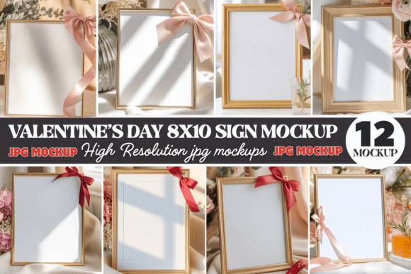 Download Valentines Day 8x10 Sign Mockup Bundle - Valentine Collection