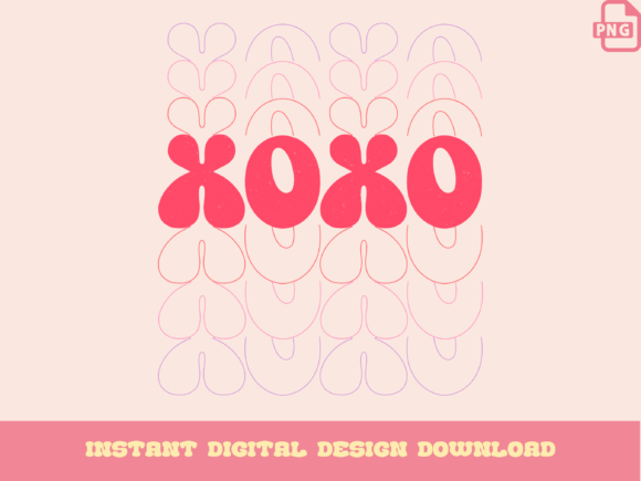 Download Love XOXO Design, Groovy Valentines PNG - Valentine Collection