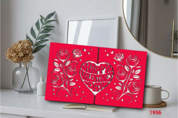 Download Heart Valentine Rose Card SVG Layer 1956 - Valentine Collection