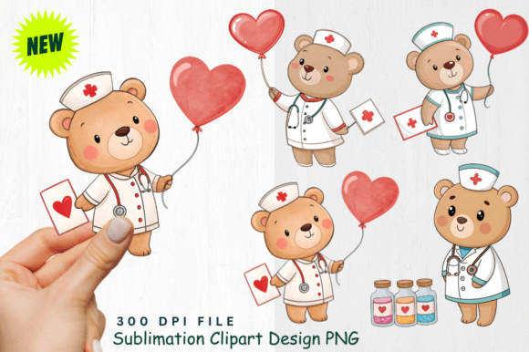 Download Baby Bear Nurse Valentine Gifts Clipart - Valentine Collection