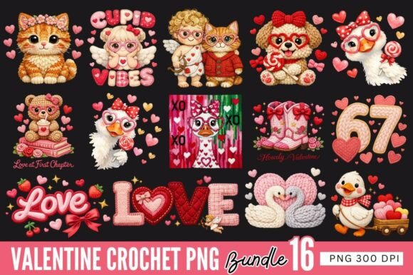 Download Valentine Crochet PNG Bundle, Valentine - Valentine Collection