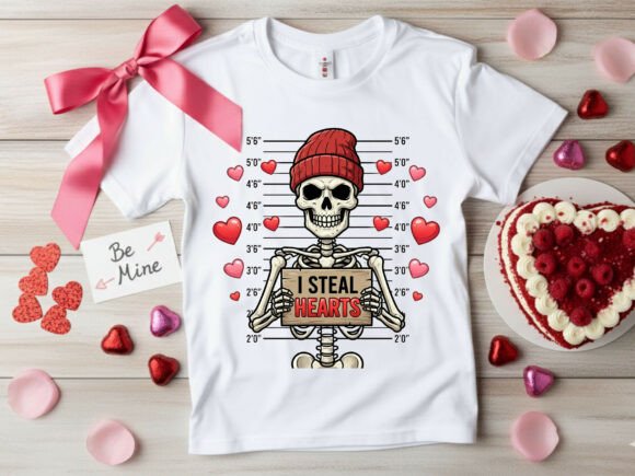 Download I Steal Hearts Skeleton Valentine Tshirt Design - Valentine Collection