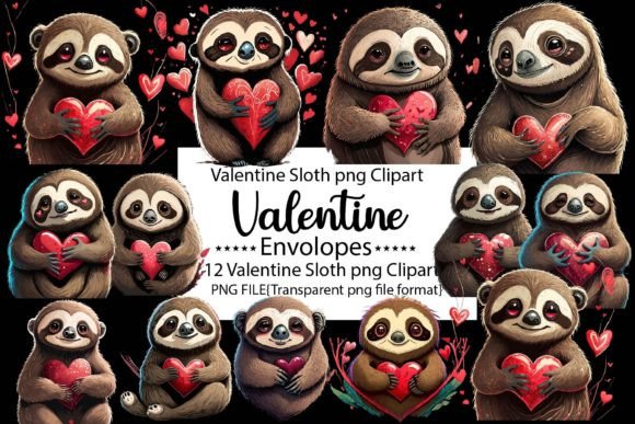Download Valentine Sloth PNG Bundle - Valentine Collection