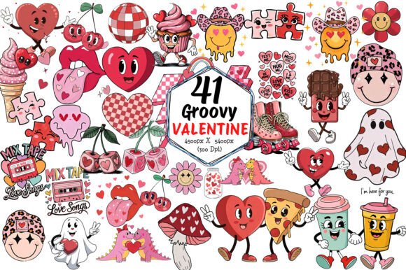 Download Groovy Valentine Png Sublimation - Valentine Collection