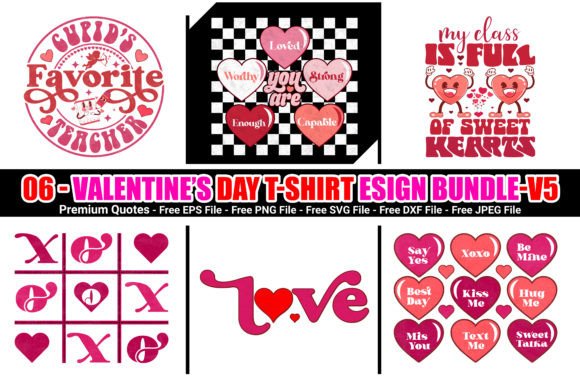 Download Retro Valentine’s T-shirt Design Bundle - Valentine Collection